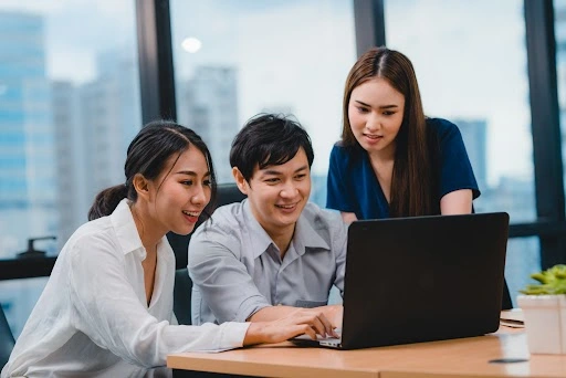 Professional team collaborating